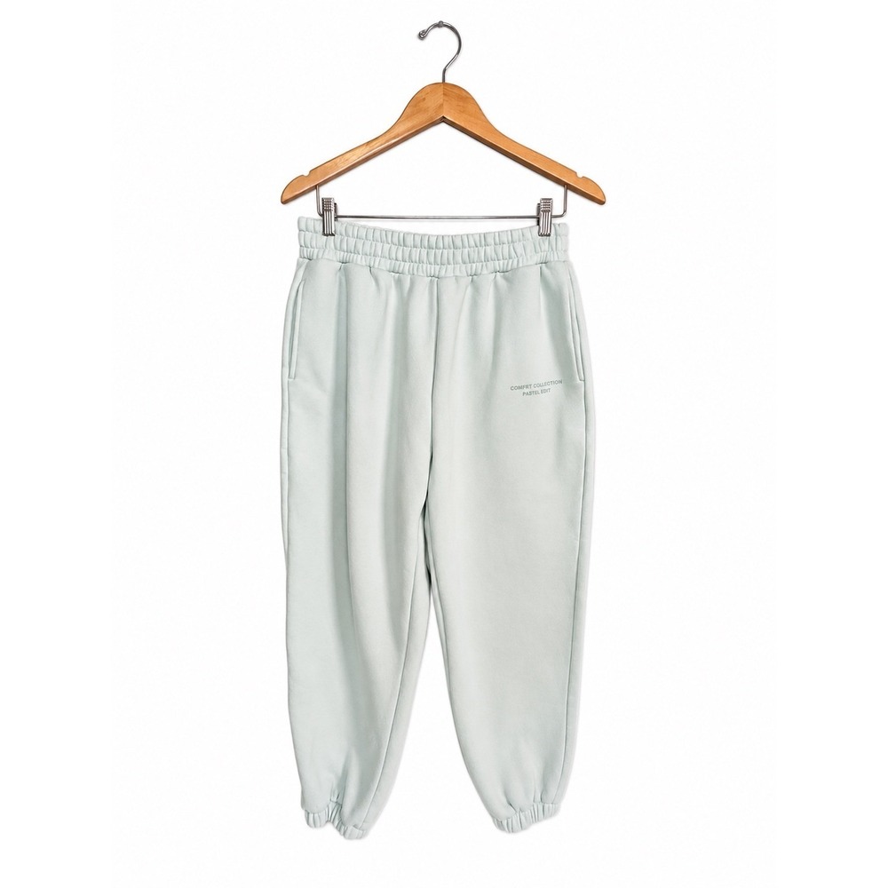 Comfrt Collection Pastel Edit Joggers Mint Green Size L Fleece Lined Oversized - Picture 3 of 8